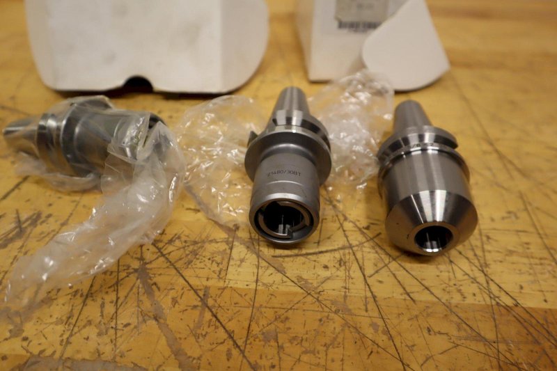 Techniks BT30 Tool Holders (3), (1) 5/8" x 2.36" End Mill Holder, (2) Rigid Tap Holder Size 1 Tap Range 0" - 9/16" ***All New***- Auction Item