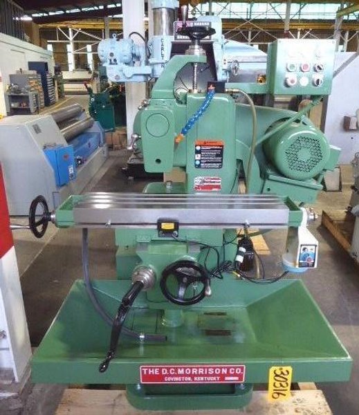 No. 2 U.S. Burke/Morrison Horizontal Mill, 50-2370 RPM, 8&quot; x 32&quot; P.F. Tbl., 2 HP, Coolant, Factory Rebuilt