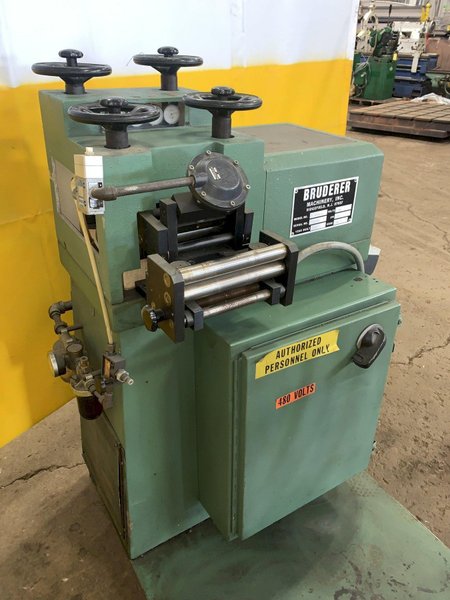 4.7&quot; X .040&quot; BRUDERER MODEL #12120B 19 ROLL PRECISION LEVELER &amp; DOUBLE END UNCOILER: STOCK 13024