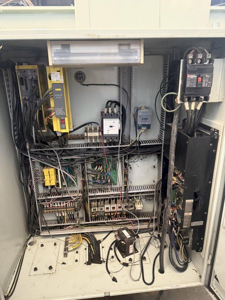 38.6" X 197" HWACHEON MEGATURN 95 CNC 9" HOLLOW SPINDLE OIL FIELD LATHE. STOCK # 0882125