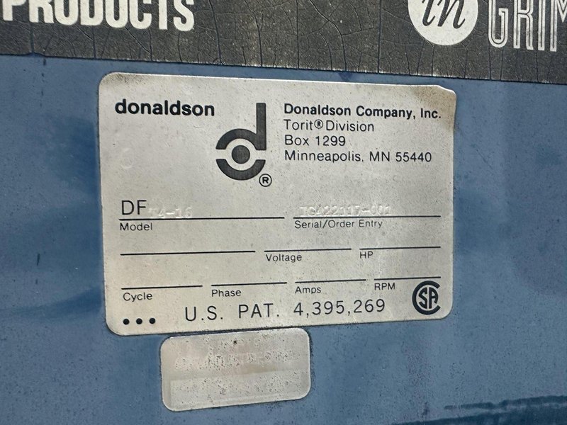 8,000 CFM TORIT MODEL #DFT4-16 DOWNFLO DUST COLLECTOR: STOCK #23619