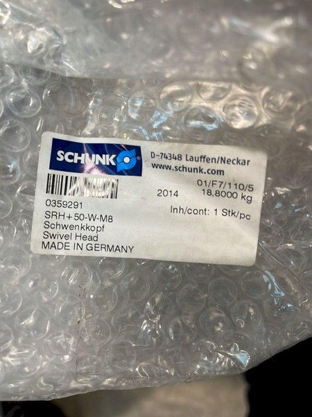 SCHUNK PNEUMATIC UNIVERSAL SWIVEL HEAD  -  SRH+50-W-M8