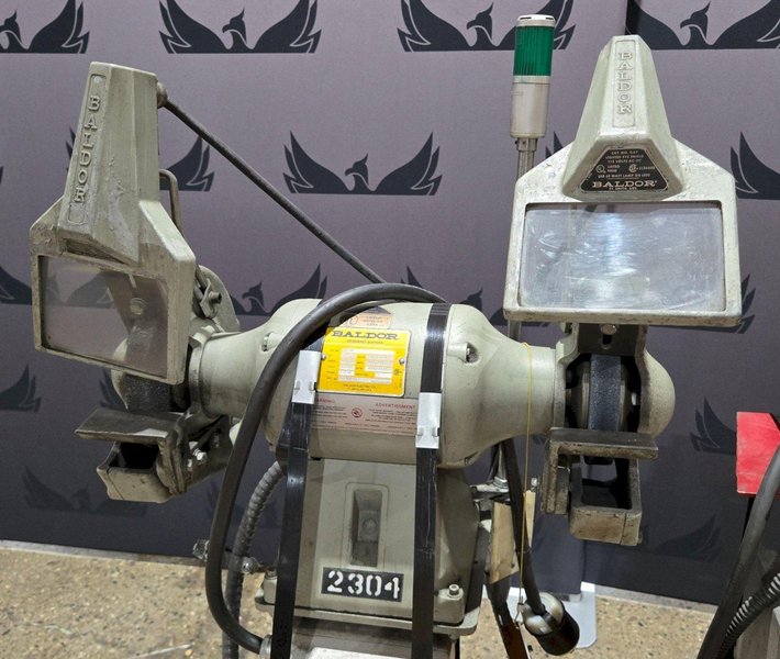 BALDOR 8123W 8″ Pedestal Grinder w/ Short Stop SS-4G-5 Clutch Brake USED