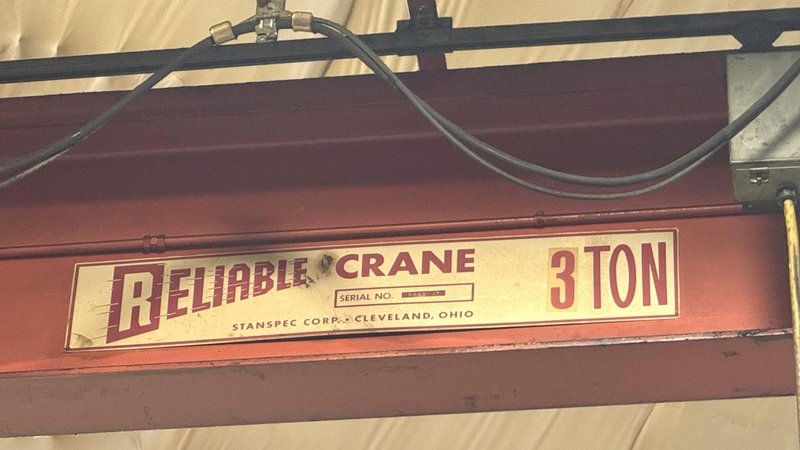 3 Ton Reliable Crane Jib Crane, P &amp; H Hoist, Power Rotation, Power Trolley, 18' Under, 18' Span