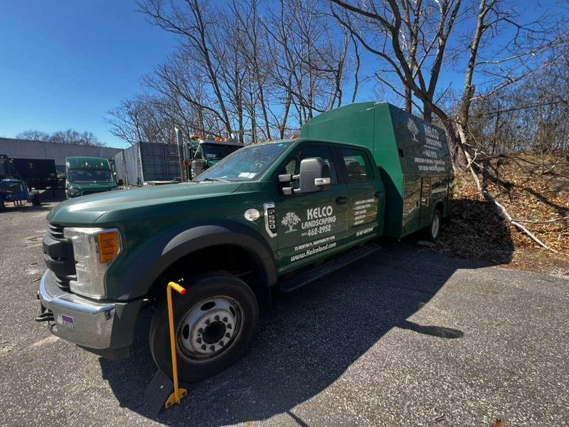 Ford F-550 Commercial Landscape Truck, 2017 – w/ Landscaping Box – Stake Bed, Power Stroke Diesel, Automatic