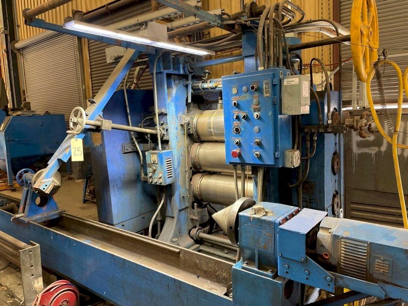 24&quot; X 10&quot; FARREL 4-ROLL &quot;INVERTED L&quot; RUBBER CALENDER ROLLING MILL WITH PAYOFF: STOCK #17226