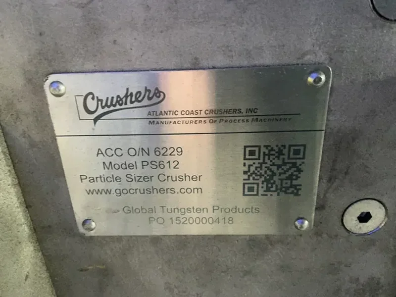 Atlantic Coast Crushers Inc. 6”x12.5” Particle Sizer Crusher - Ps612