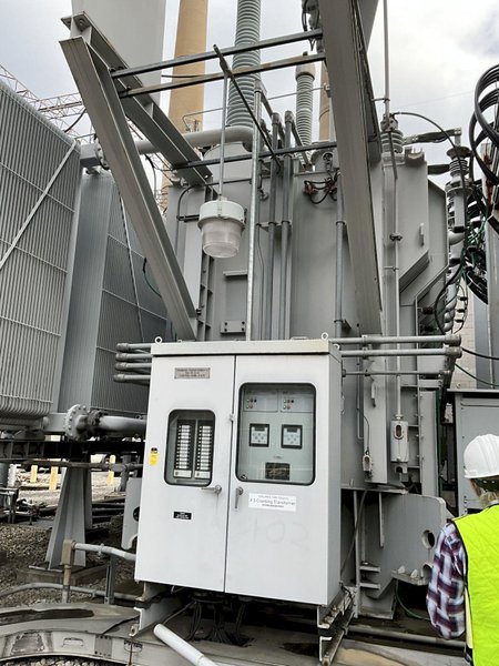 #3 cranker (not available now) HICO Three Phase Shell Form Transformer, Rated Capacity  81000/108000/135000 KVA, 345000 HV, 13800 XV, 13800 LV, Class ONAN/ONAF1/ONAF2