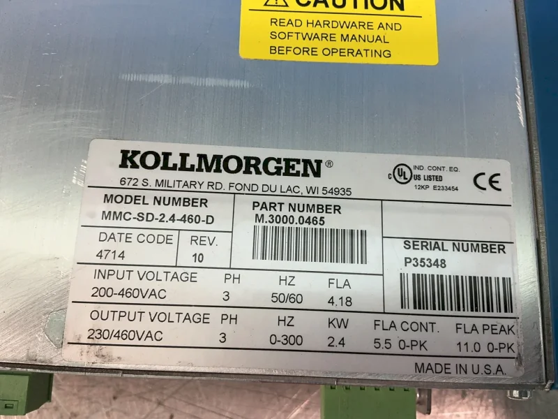 KOLLMORGEN SERVO DRIVE   -  MMC-SD-2.4-460-D