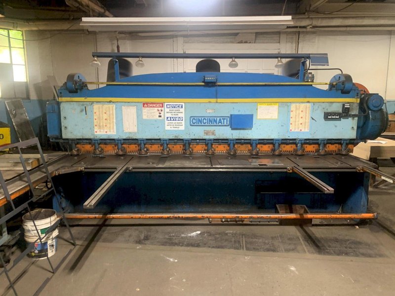 12' X 3/8" CINCINNATI MODEL 2512 MECHANICAL SHEAR. STOCK # 0879626