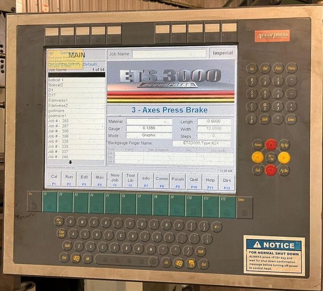 600 Ton x 16′ ACCURPRESS CNC Press Brake, Model 760016