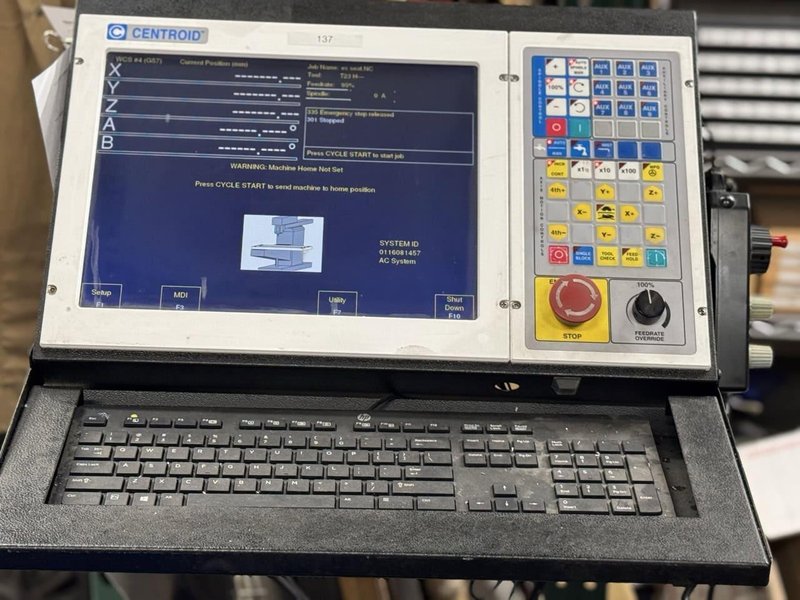 Millport Red Rhino CNC Knee Mill, 2006 – Troyke 5-Axis Rotary, Centroid M400 CNC Controller