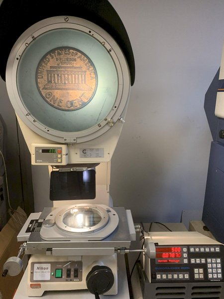 12" NIKON Model V-12BD Bench Top Vertical Beam Optical Comparator, S/N 1100207.