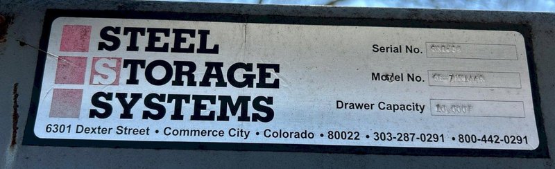 6 DRAWER x 12' x 10,000 LBS STEEL STORAGE SYSTEMS 6H-72X144R ROLL-OUT SHEET METAL STORAGE RACK: YOBRO #24908