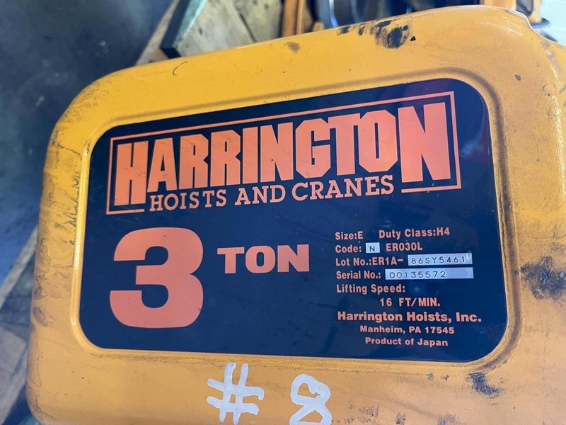3 TON HARRINGTON ELECTRIC CHAIN HOIST: YOBRO  #23289