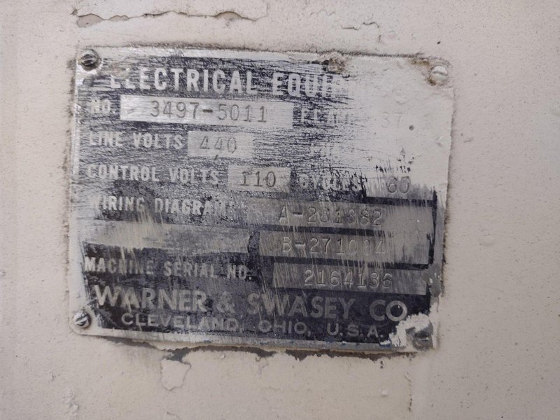 #2A WARNER &amp; SWASEY MODEL #M-3470 TURRET LATHE WITH CROSS SLIDING TURRET, " HOLE: YOBRO #24548