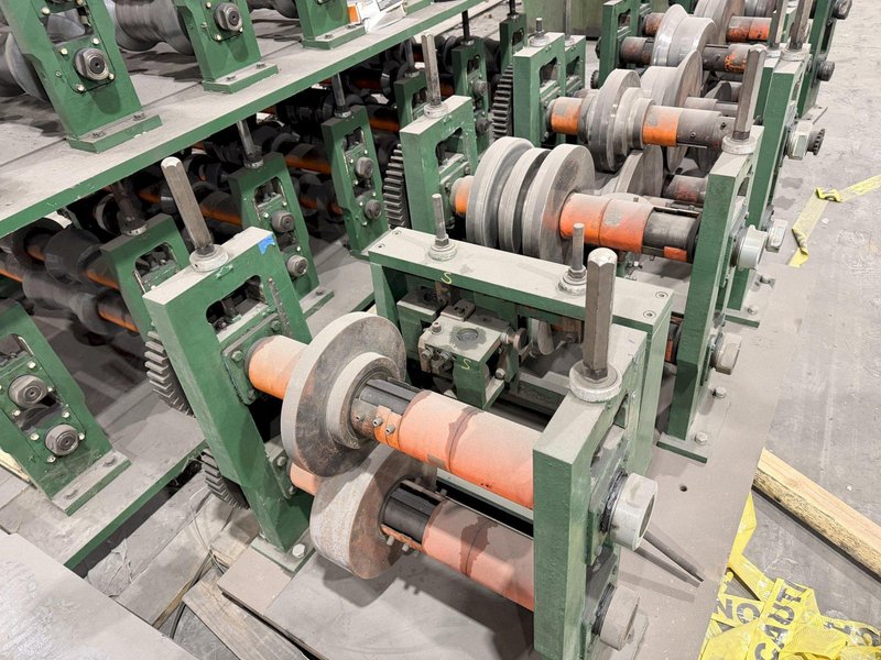 12 STAND X 3.5" ARBOR X 26" ROLL SPACE BRADBURY C&amp;Z PURLIN ROLL FORMING LINE. STOCK # 0536726