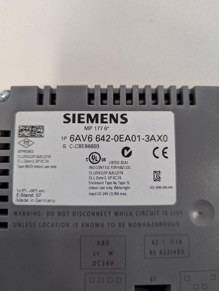 SIEMENS 6AV6 642-0EA01-3AX0 SIMATIC MULTI PANEL (TOUCH SCREEN)