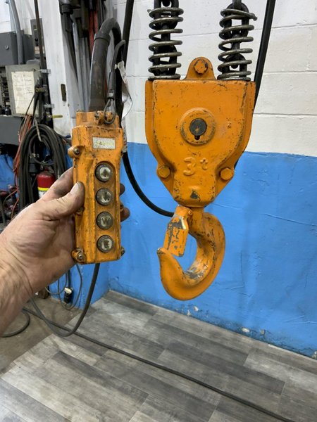 3 TON HARRINGTON ELECTRIC CHAIN HOIST &amp; POWER TROLLEY: STOCK #81310