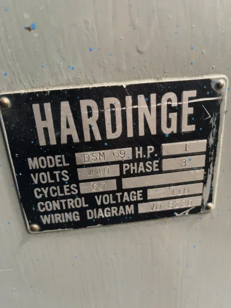HARDINGE 8” X 20” LATHE   -  DSM 59