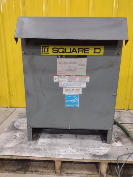 15 KVA SQUARE D 480 VOLT &lt;--&gt; 208Y/120 3 PHASE ELECTRICAL TRANSFORMER: STOCK #21930