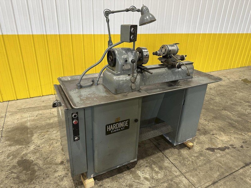 9" X 28" HARDINGE DV-59 LATHE WITH THEMAC ID GRINDER SPINDLE : STOCK #22733