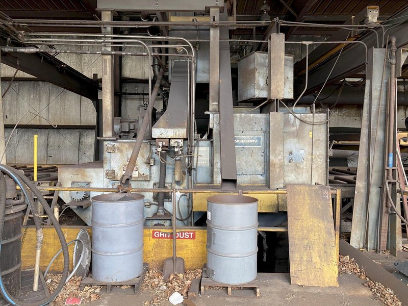 162&quot; WIDE X 6 WHEEL PANGBORN SHOT ROTOBLAST MODEL #ES-1923 TOP &amp; BOTTOM PLATE BLAST CLEANING SYSTEM: STOCK #13319