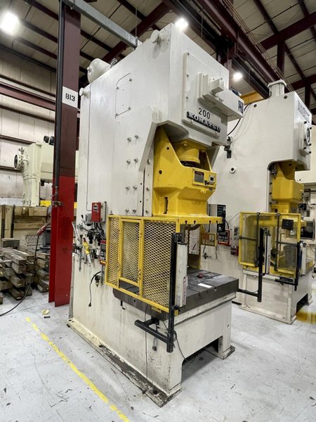 200 ton Komatsu Single Point Gap Mechanical Metal Stamping Press #OBS200-2, Year 1986