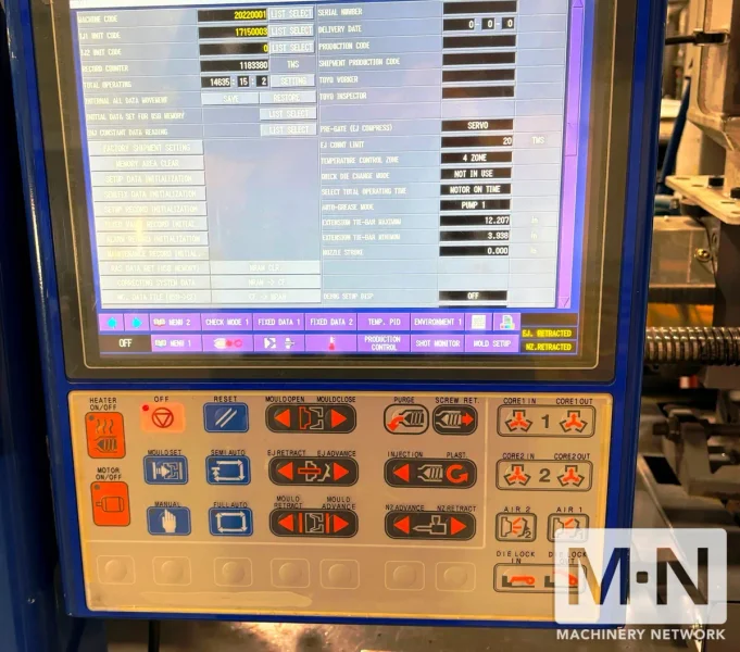 20 TON 0.77 OZ TOYO MODEL SI20V ELECTRIC INJECTION MOLDING MACHINE MFG 2018