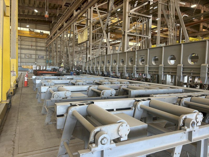 40' X 1.96" THICK PLATE ROMAR MODEL #XBJ-12 DUAL HEAD EDGE MILLING/PLATE BEVELING MACHINE: YOBRO #26135