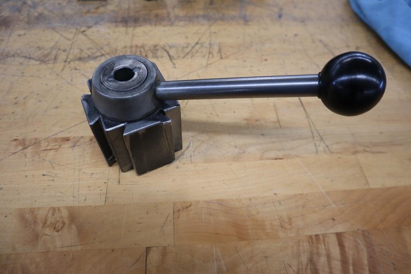 Aloris BXA Quick Change Tool Post with Assorted Slide-On Cutter Holders, 3" x 3" Base- Auction Item
