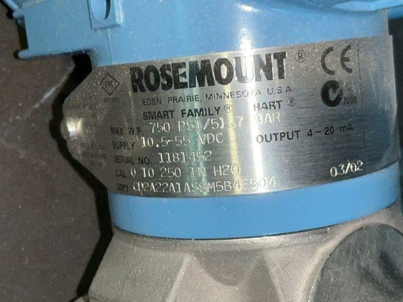 ROSEMOUNT 750 PSI PRESSURE TRANSMITTER  -  3051CD2A22A1AS8M5B4E5Q4