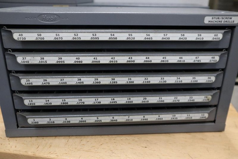 Huot Number Drill 5 Drawer Index with Contents- Auction Item