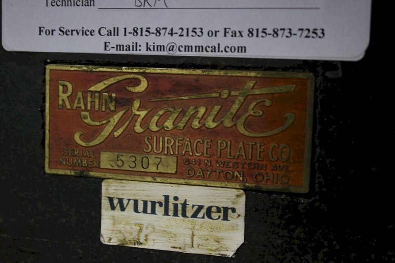 4&#039; X 6&#039; X 10&#039;  RAHN GRANITE PLATE: STOCK #75769