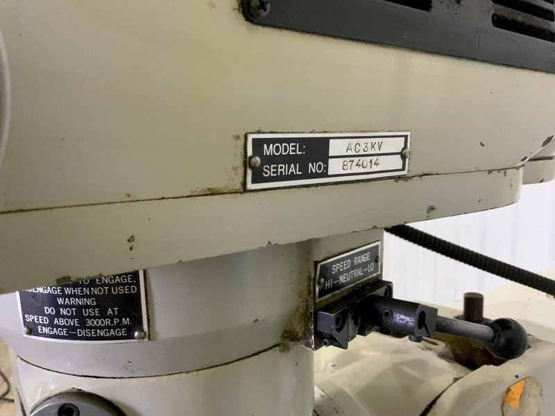 3 HP ACCU MODEL #AC3KV RAM TYPE VERTICAL MILL: STOCK #80916