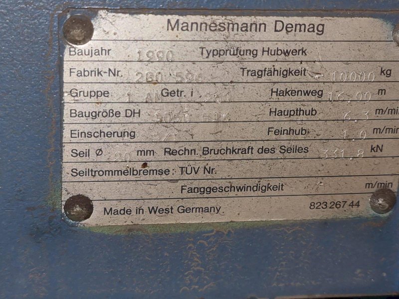 Demag - 10 ton x 5000 mm