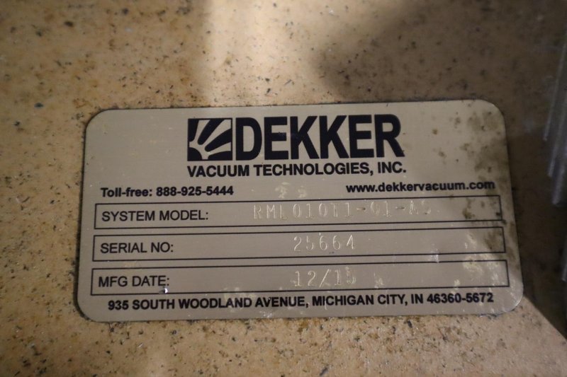 Dekker Vacuum Technologies RML010T1-01-AS Vacuum Pump- Auction Item