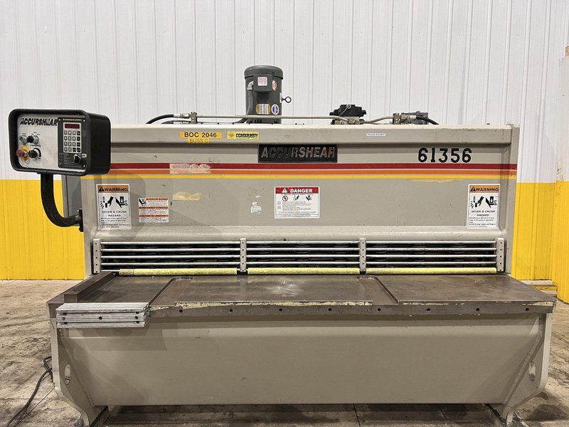 6&#039; X .135&quot; ACCURSHEAR MODEL #61356 HYDRAULIC POWER SQUARING SHEAR: STOCK #22035
