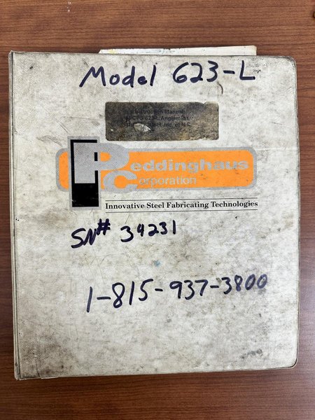 6" X 6" PEDDINGHAUS MODEL #623-L HYDRAULIC ANGLE-MASTER PUNCH &amp; SHEAR LINE: STOCK #22941