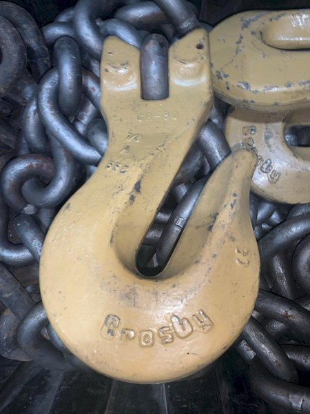 7/8&quot; X 20&#039; CROSBY HEAVY DUTY LIFTING CHAINS &amp; HOOKS, 130,000 LBS CAPACITY: STOCK #12577