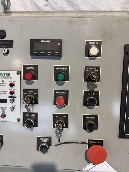 150 TON MINSTER E2-150-42-30 HEVI-STAMPER STRAIGHT SIDE PRESS. STOCK # 0882825