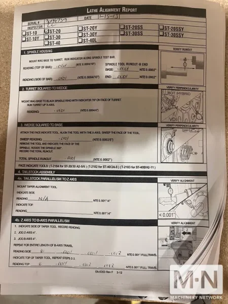 HAAS ST-20 CNC Lathe, 2013