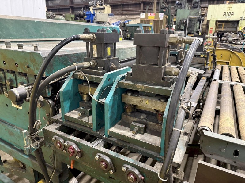 60" x 16 GAUGE IOWA MODEL #GAF60-6 COIL SLEAR (SLITTING &amp; CUT-TO-LENGTH) LINE, WITH UNCOILERS &amp; SIDE PUNCHING / NOTCHING: YOBRO #24552