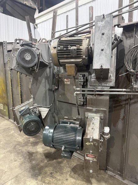 36" x 48" x 8 WHEEL PANGBORN ROTOBLAST PASS THROUGH HANGING CONVEYOR SHOT BLAST MACHINE: YOBRO #24717