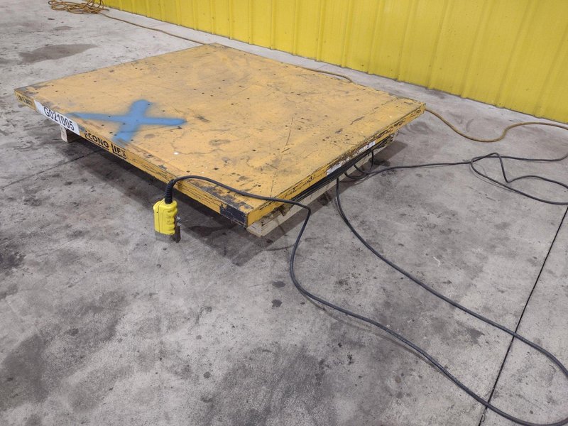 54" X 43.5" 4000 LB ECONO LIFT MODEL #SL36-40 HYDRAULIC DOUBLE ROLLER TOP STYLE LIFT TABLE, 110V: STOCK #20955