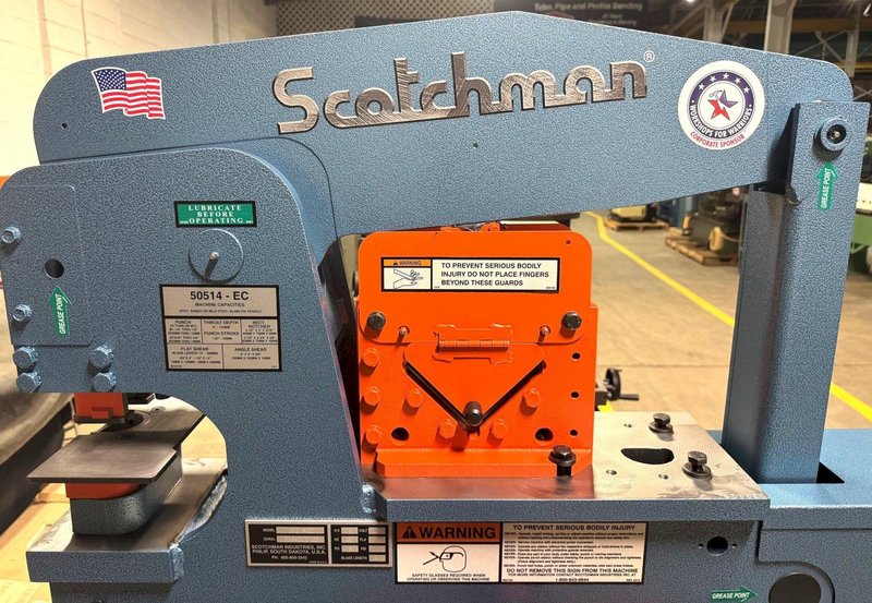 4&quot; x 4&quot; x 3/8&quot; Scotchman Hydraulic Ironworker 50514-EC, 50 Ton, Punch, Bar Shear, Notcher, New, In Stock
