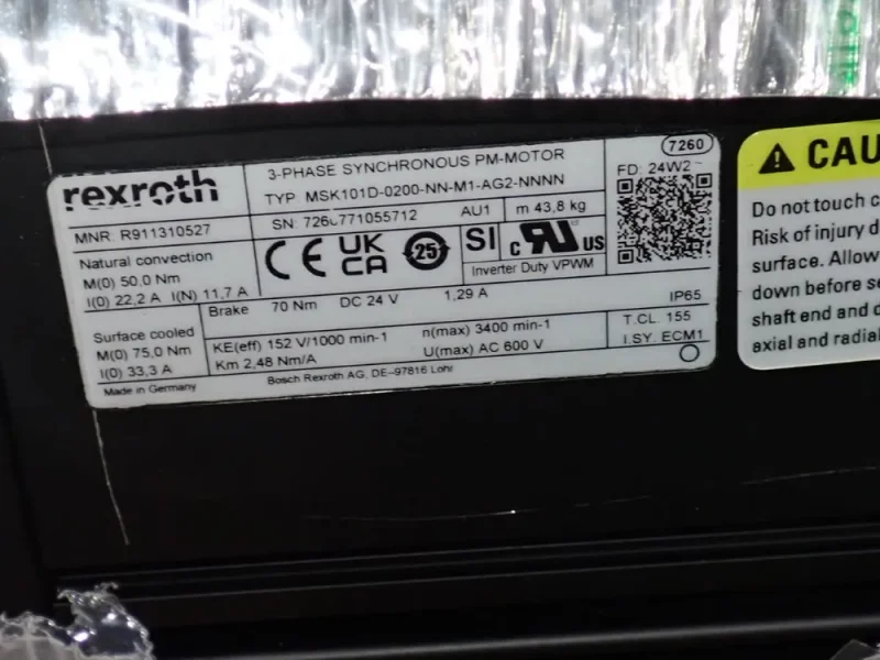 REXROTH SERVO MOTOR  -  MSK101D-0200-NN-M1-AG2-NNNN