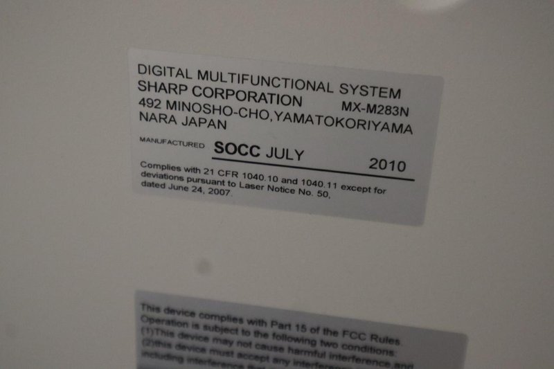 Sharp MX-M283N Copier/Printer Station with (4) Toner Cartridges- Auction Item