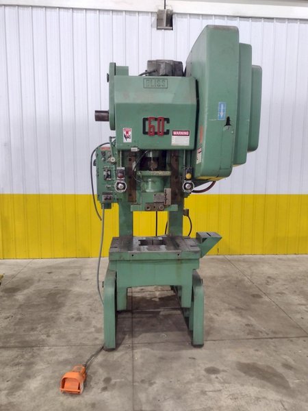 60 TON BLISS MODEL #C-60 OBI FLYWHEEL STAMPING PUNCH PRESS 4&quot; STROKE: STOCK #23467