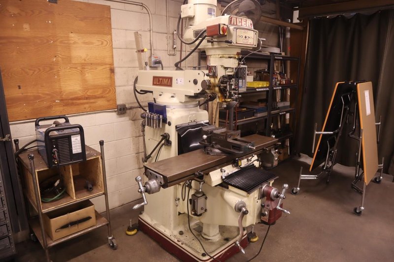 Acer Ultima 3VK Vertical Knee Mill, Newall 3-Axis DRO, X &amp; Y-Axis Servo Power Feeds, Power Quill Feed- Auction Item